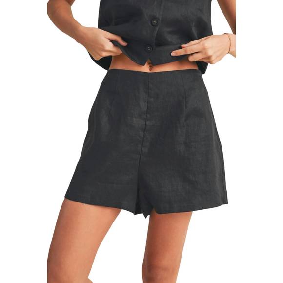 NEW MIOU MUSE linen shorts in black - Picture 4 of 4